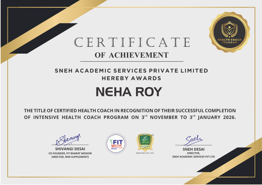 Health Coach Certificate - Neha Roy